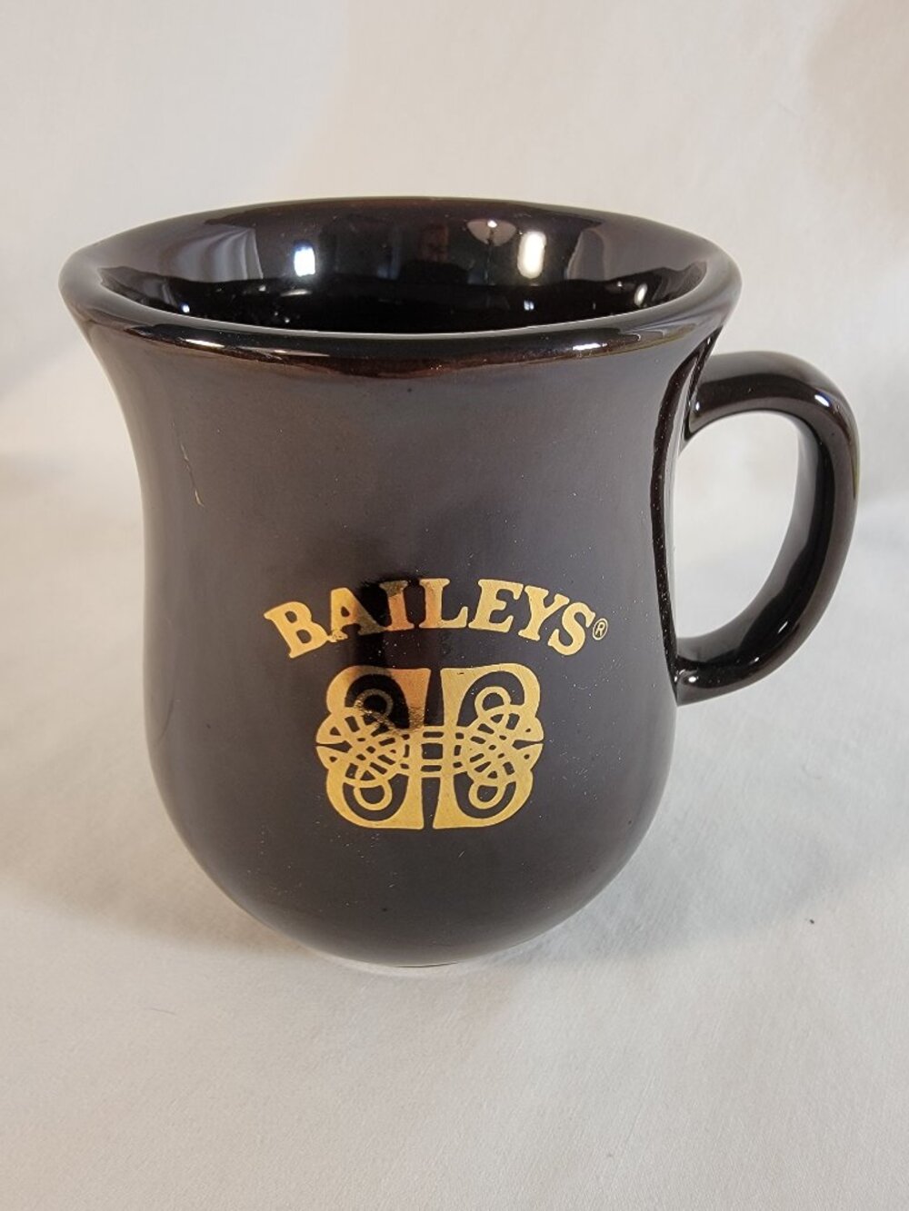Vintage Baileys Irish Cream Coffee Mug Brown Gold Celtic Knot w/ Original Box